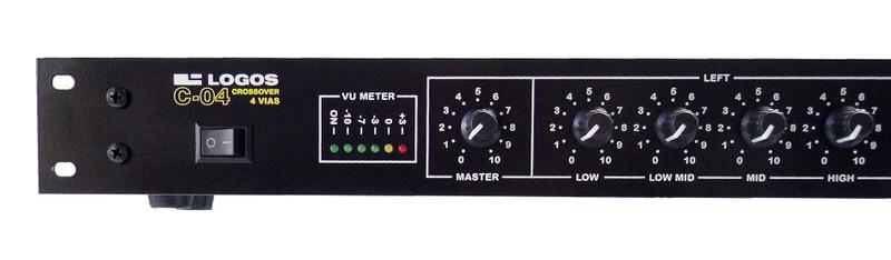 Crossover C-04 - 4 Vias - Ativo - Stereo - Profissional - Logos